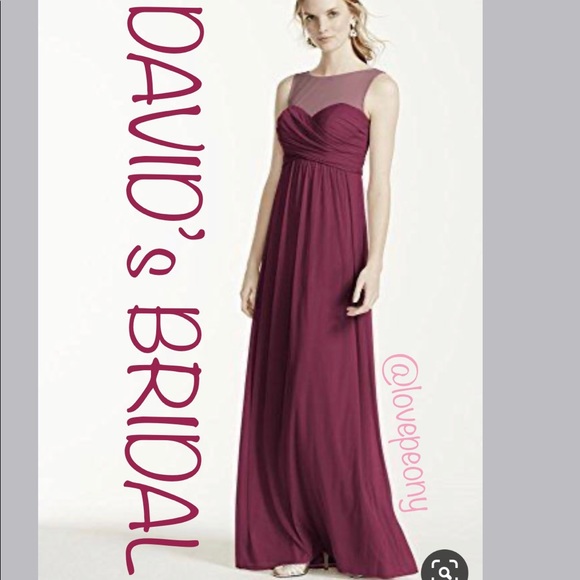 Davids Bridal Long Mesh Dress Illusion 